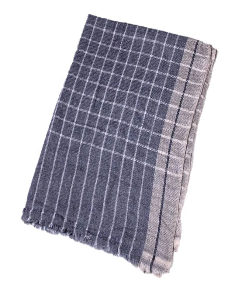 Check and Stripes Wool Scarf 2021 Scarves Women Winter Clothes and Cashmere Scarf Smooth and Soft Men Plaid Fabric Shawls