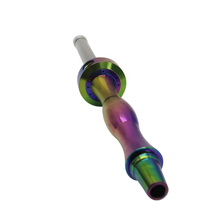 High Grade Rainbow Color Stainless Steel German Hookah Shisha Luxury Glass Sishas Hookah Large Hookah Smoking Set Lounge