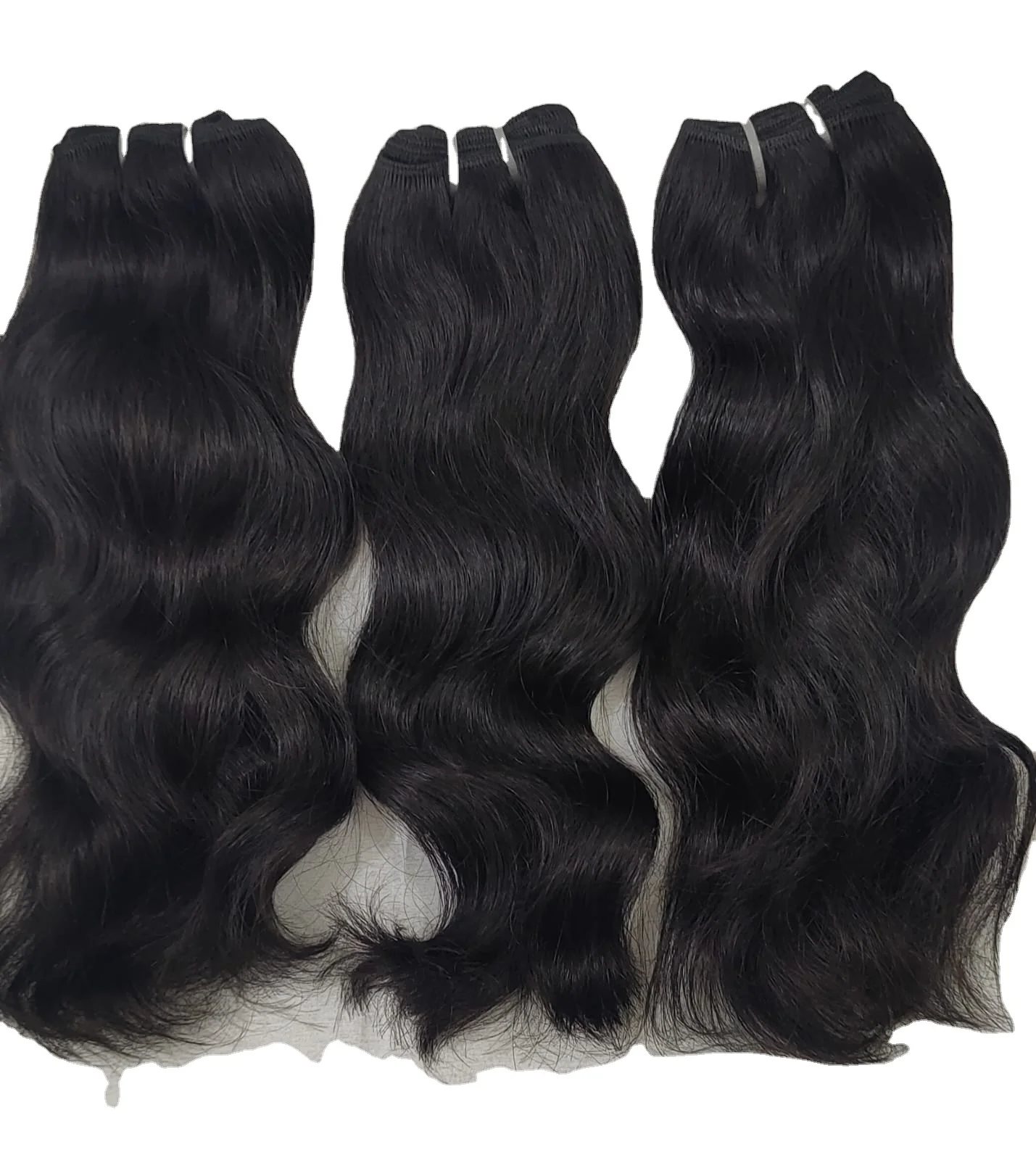 Высококачественные 100% Необработанные пучки необработанных человеческих волос волнистых не перепутанные по оптовой заводской цене