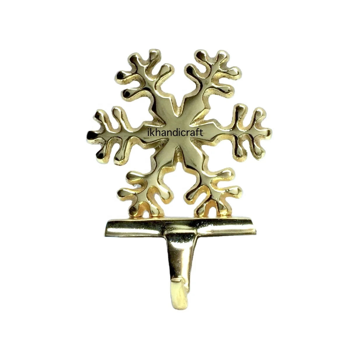 Manufacture Wholesale Custom Decoration Metal Christmas Stocking holder for Fire Place with Gold Rose Gold  Glitter platting