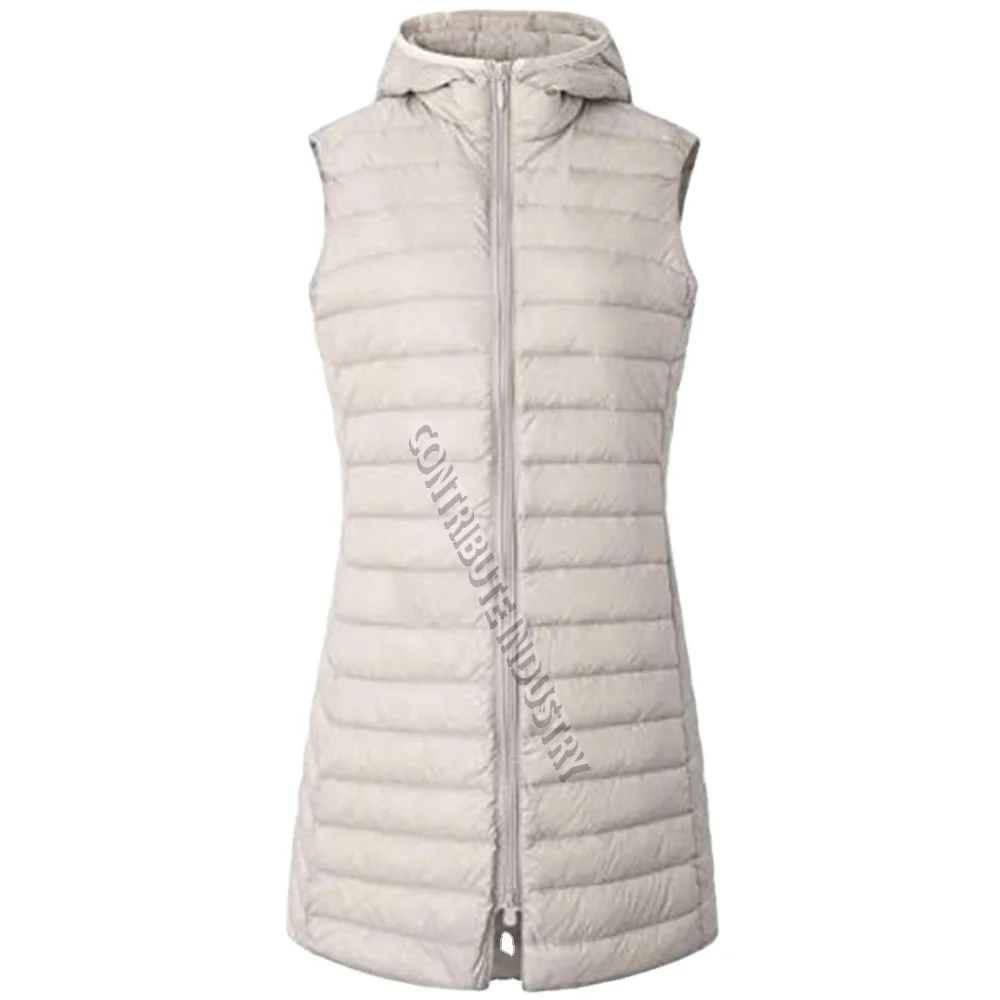 Женский зимний ветрозащитный пуховик, жилет, Женский блестящий длинный пуховой жилет для дам