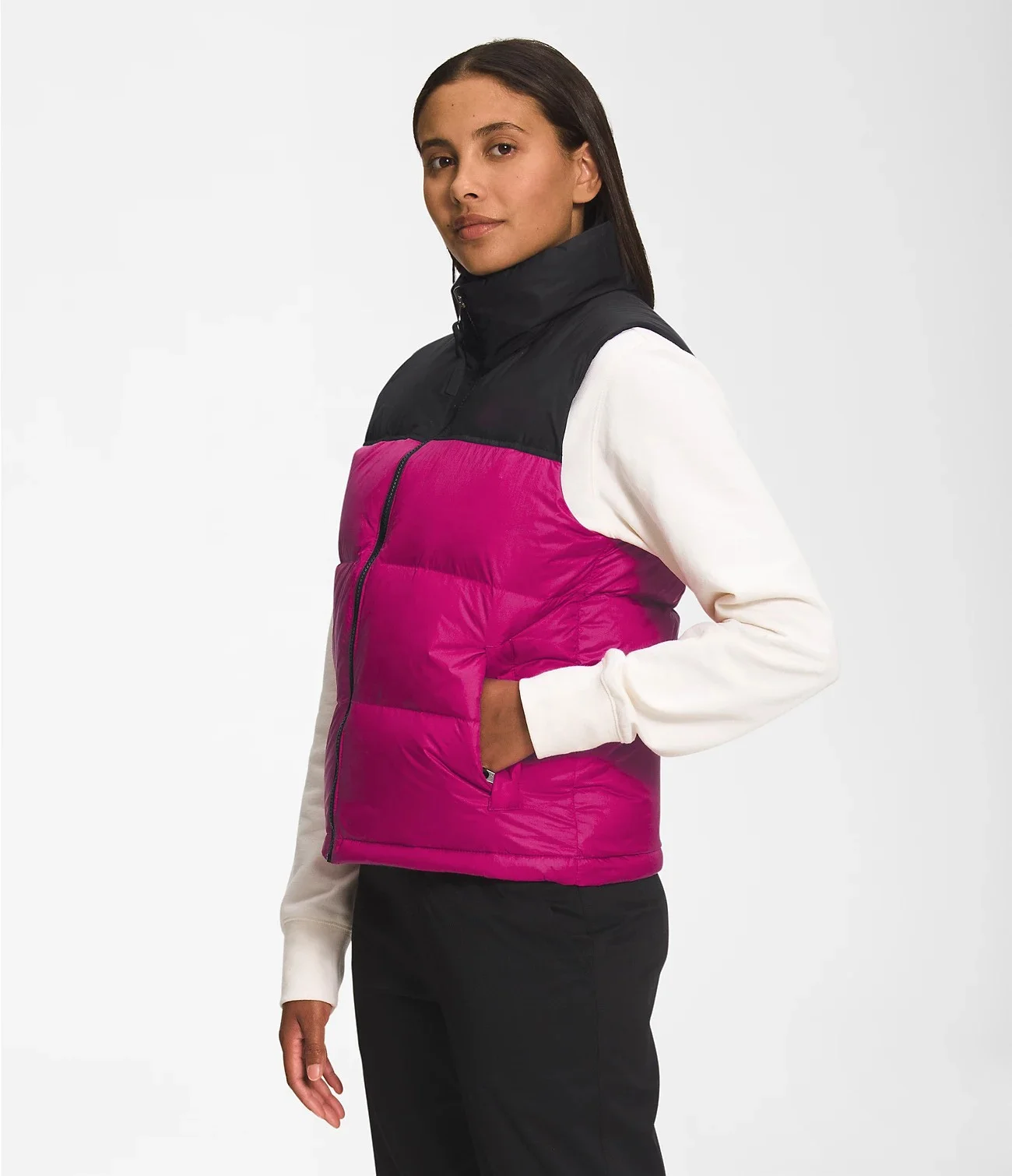 2022 Puffer Vest Woman Zipper Coat Winter Sleeveless Windbreaker Contrast Vest Plus Size Puffer Jackets For Women