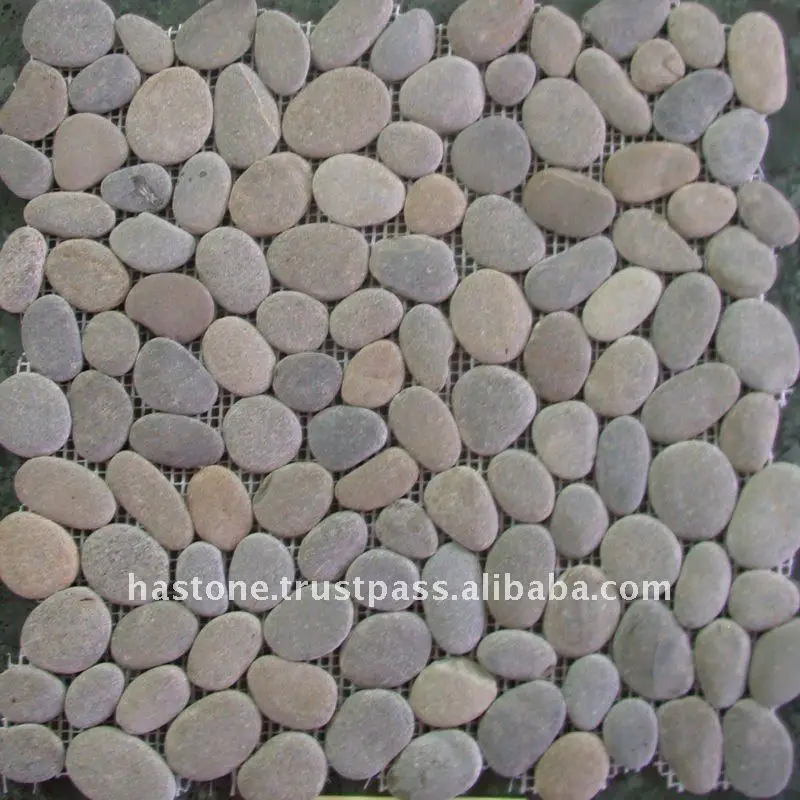 Modern Grey Calcite Marble Pebble Mosaic Tile Polished Surface for Villa Model MLG with Graphic Design Solution