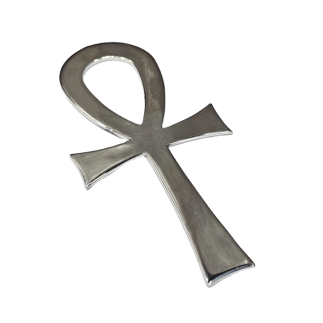 925 Sterling Silver Excellent Quality Handmade Designer Smooth Polished Egyptian Ankh teardrop-shaped hoop with a cross
