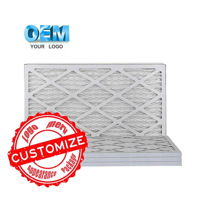OEM Primary and intermediate effects 18x18x1Cardboard bulk furnace filter Available In MERVs 8 10 11 12 Pleated air panel filter