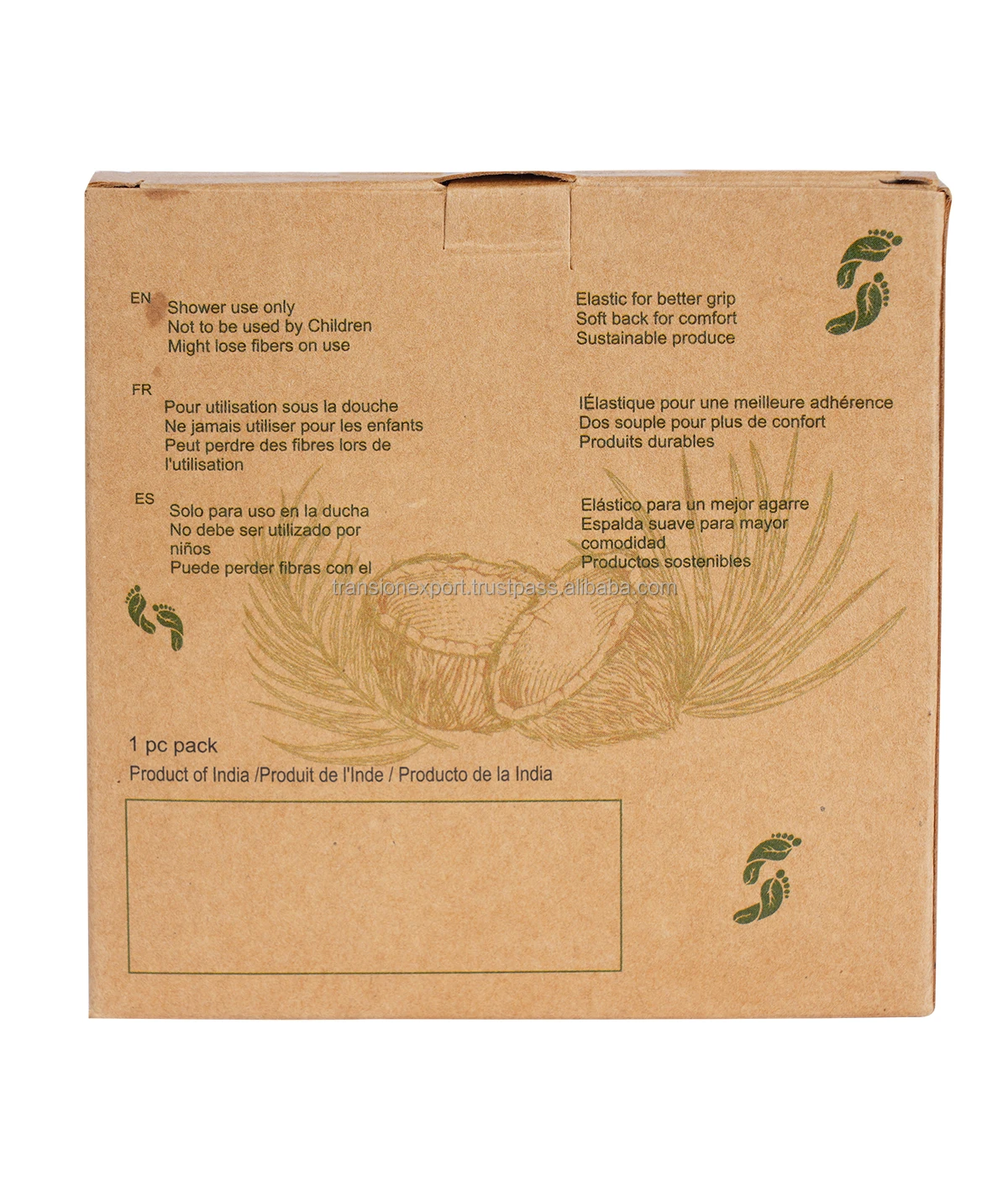 100% natural coconut bath sponge with soft terry back and elastic holder for shower and bath wholesale body bath brush