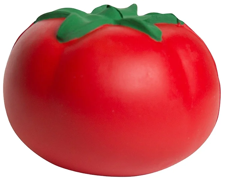 Custom printing Logo Color Anti Stress Ball Promotional Gift Toy PU Bouncy Squeeze Soft Foam Tomato for Kids and Adults