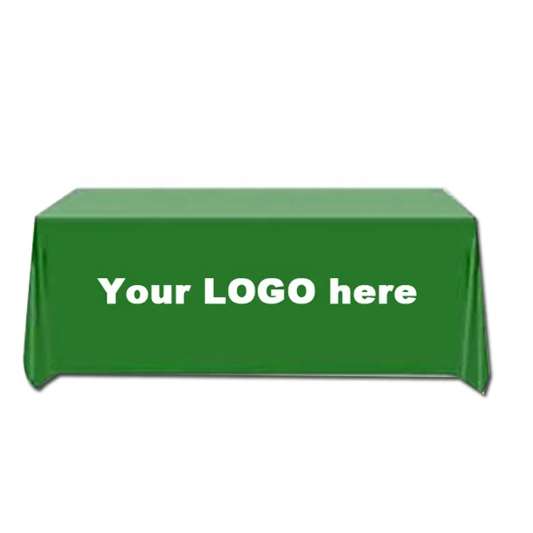 Custom Trendy Business Advertising Table Cloth Polyester Table Throw for Outdoor Promotional Event