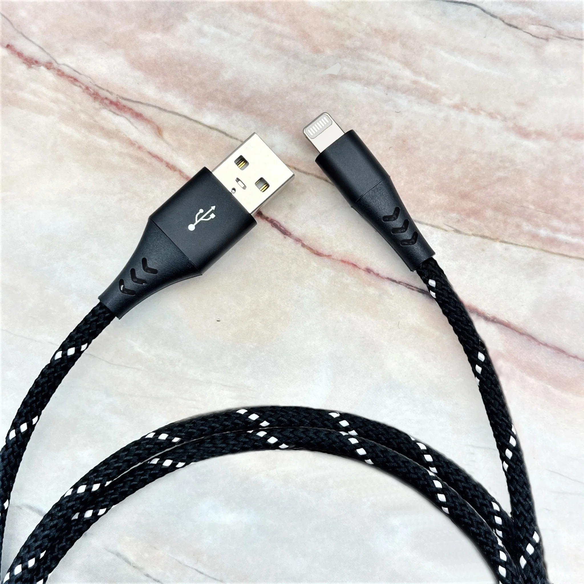 
2021 New Design MFi certified charging cable, braided, USB-A to Lightning (C89) for iPhone 1m for iPhone cable 