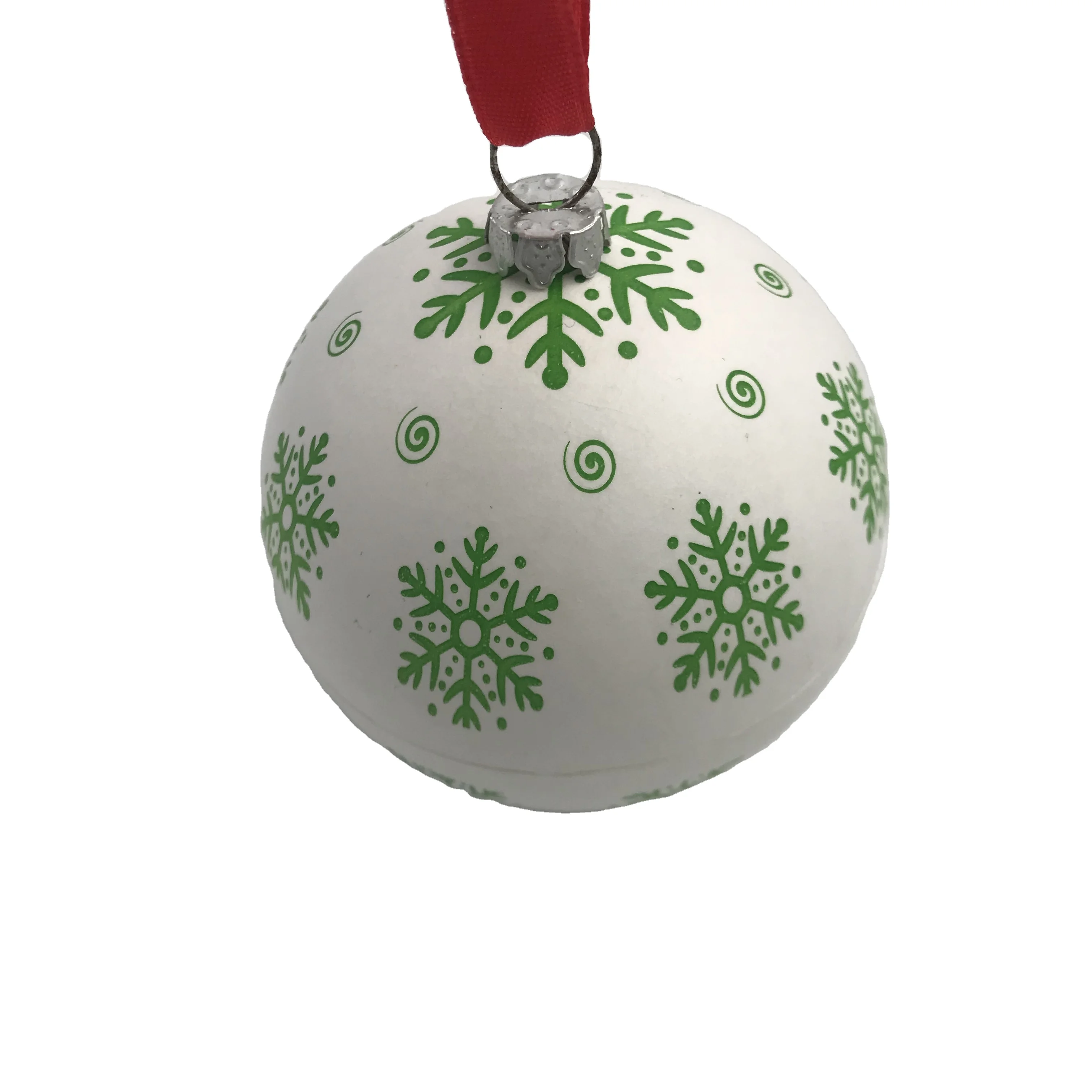 Customize Christmas Tree Baubles Decoration 2021 New Design Biodegradable Bagasse Paper Gold Ball Open Case Charm Hang Ornament