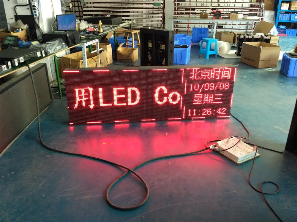 Hot Sale Single Full Color Led Moving small Message Display banner sign Board P10/P10 LED Sign 16x32