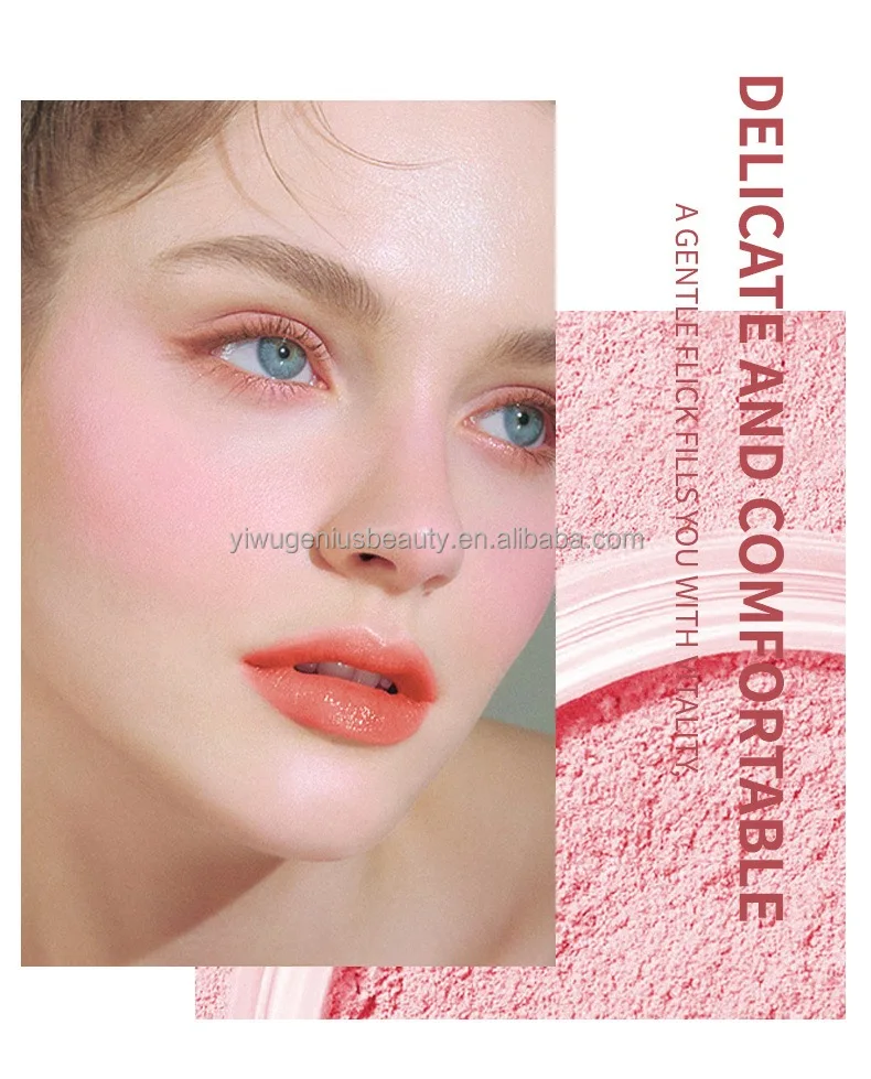 Customized Air Cushion Cosmetics Blush Powder Palette Pink Vegan Rouge Shimmer Waterproof Soft Matte Long-lasting Cheek blusher