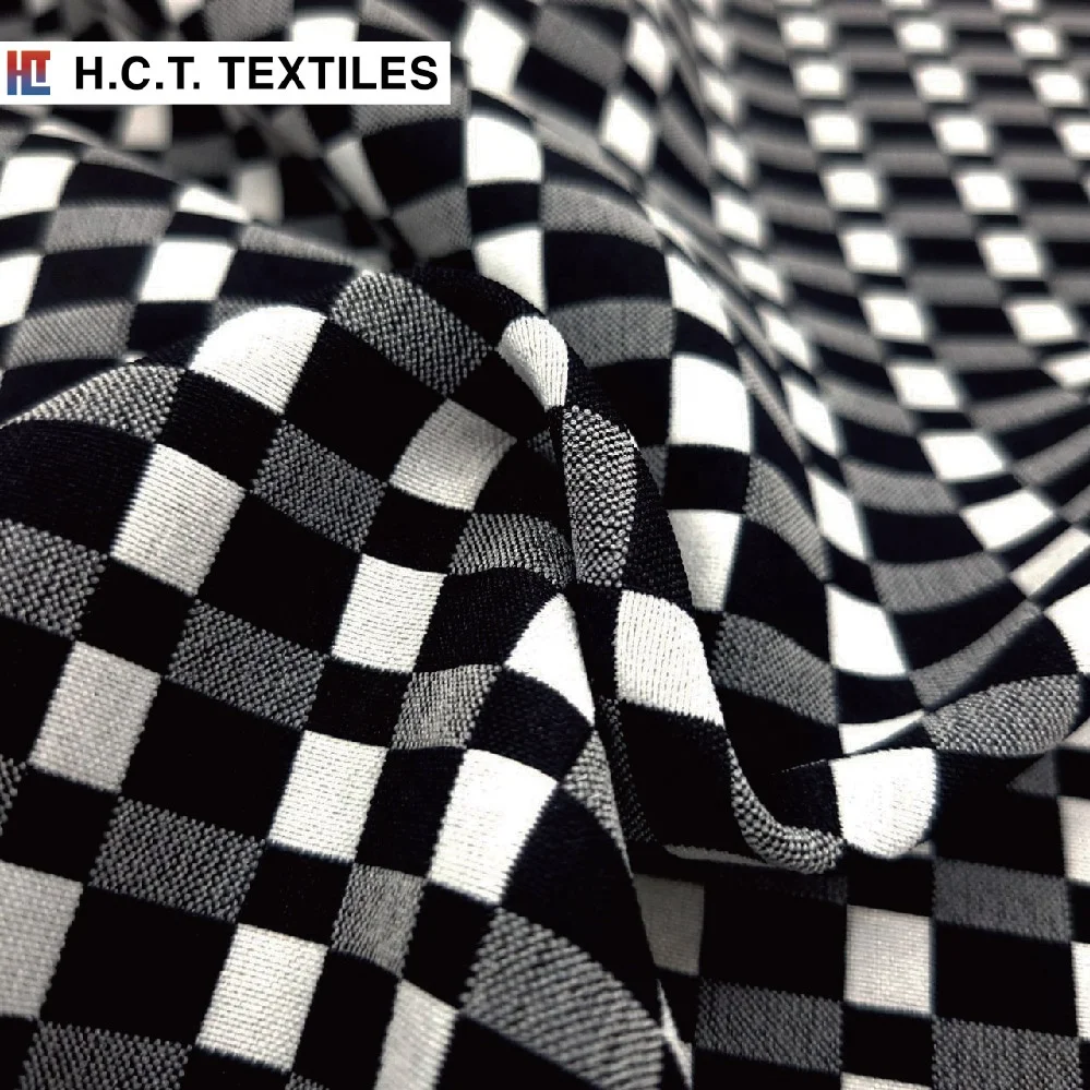 Тканая клетчатая ткань dobby 250 г эластичная полиэфирная нейлоновая