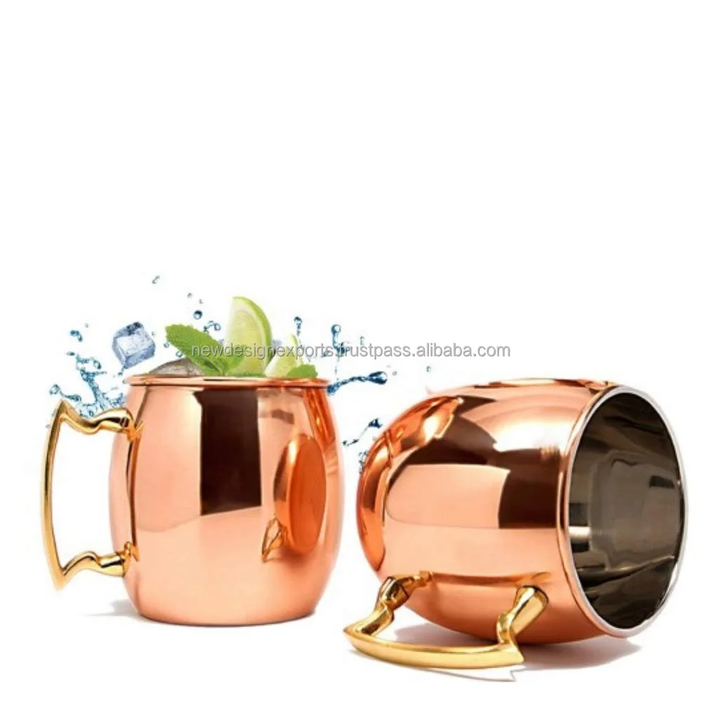 350 мл чистая Медная кружка для московских мулов с латунной ручкой в американском стиле популярный металлический бизнес-подарок