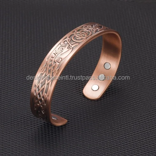 Buy Pure Copper Unique Design Cuff Bracelet at wholesale rate