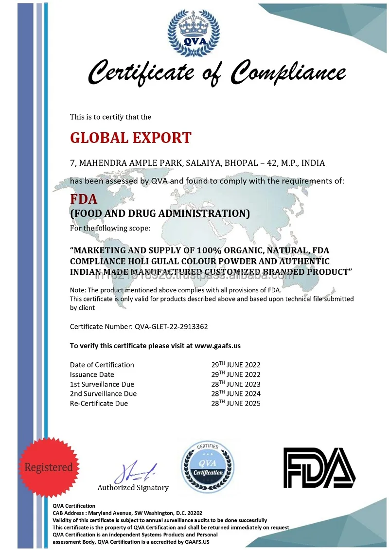 GLOBAL EXPORT FDA QVA