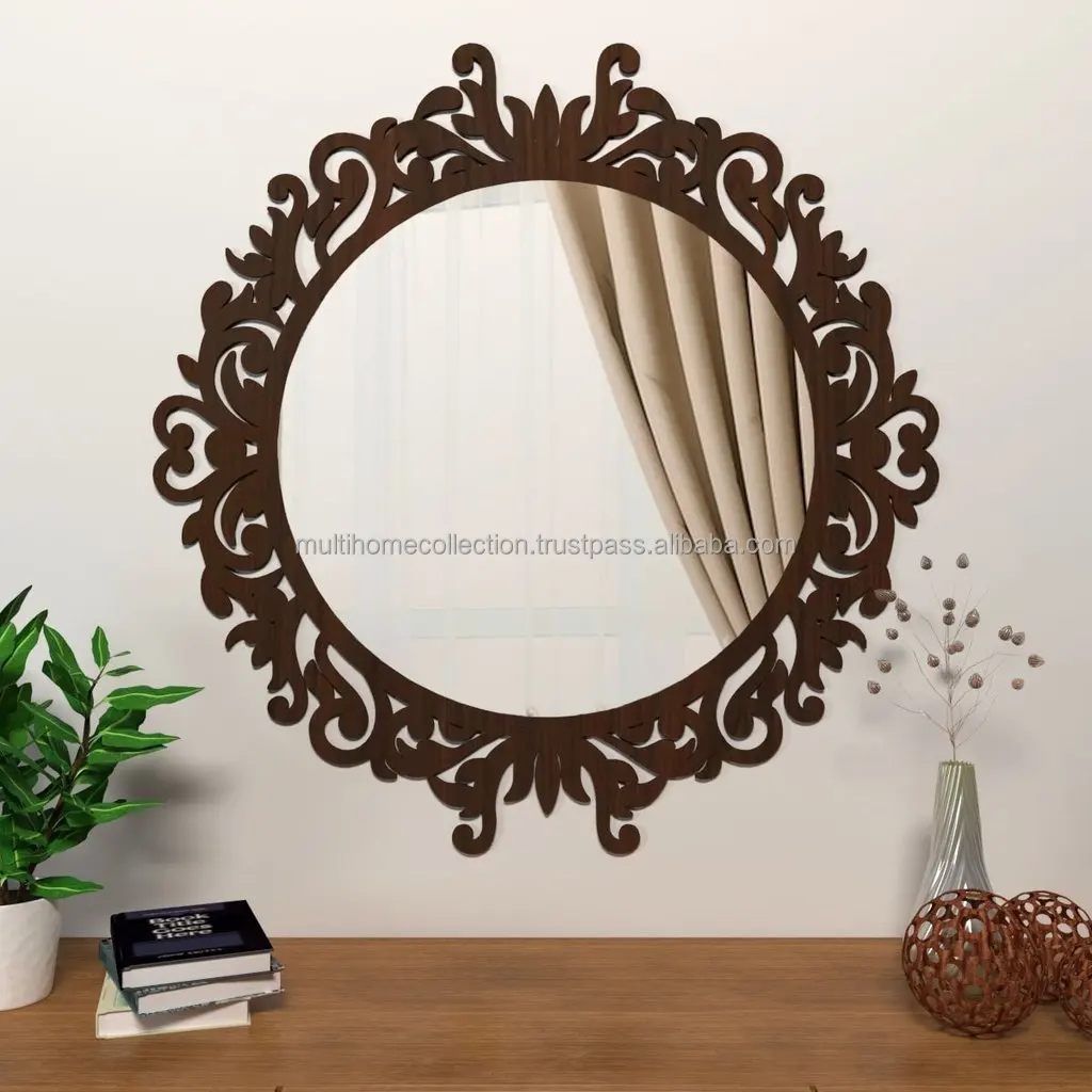 Indian Decor Antique Design Metal Wall Mirror Indoor Home Decor Living Room Wall Decor Painted Finishing Design Wall Mirror