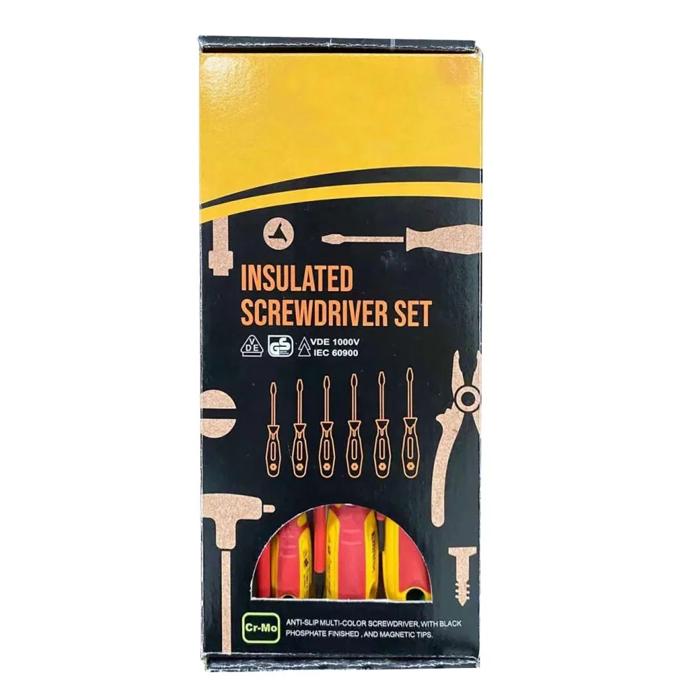 SBTools 7PCS VDE Electrical Insulated Screwdriver Set (Slim Type) With Voltage Tester