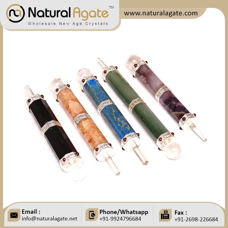 Crystals Stone 7 Chakra Tibetan Stick Healing Wands For mental balance