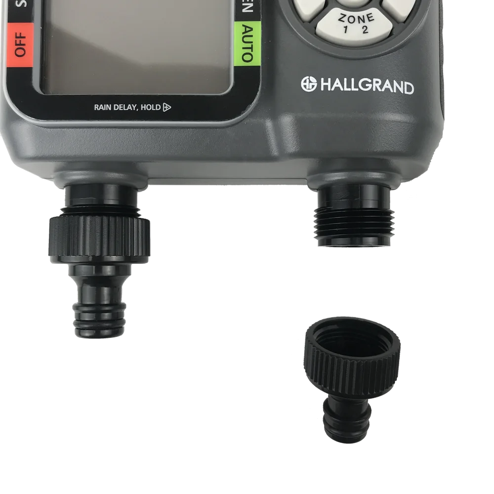 Dual Outlet Electronic Programmable Garden Water Timer Easy-to-Read LCD Display with Manual High Visibility Timer Outdoor Use