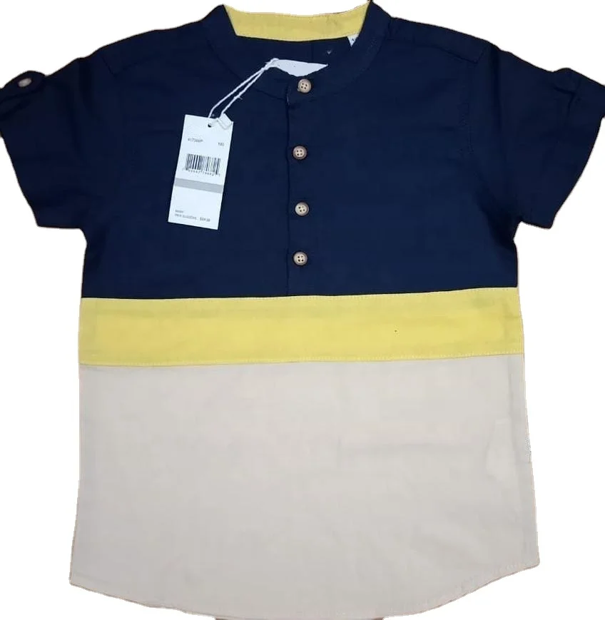 Wholesale Children Short Sleeve Clothes Little Boys Shirts Tops Kids Clothes Casual Surplus Stock Ready to Ship Shirt Bangladesh