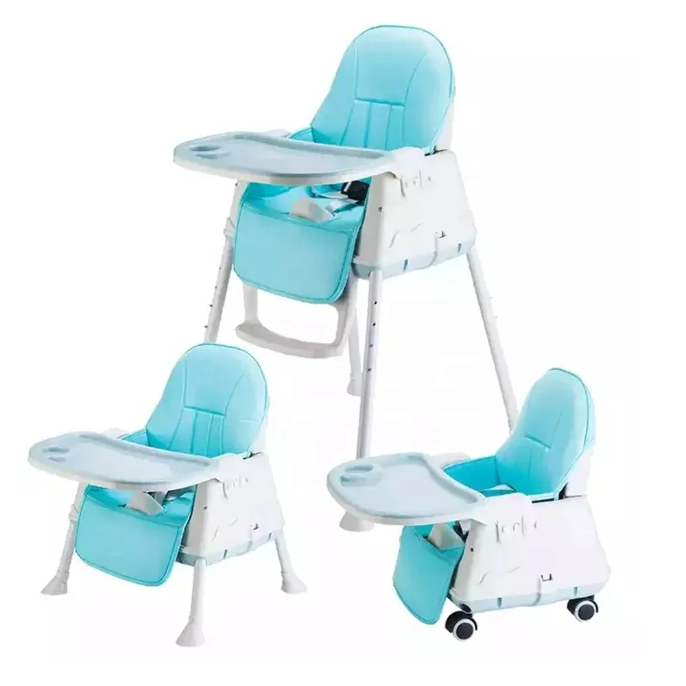Multifunctional cheap foldable baby chair and tables  3 in 1 feeding soft portable high booster seat dining baby chairs