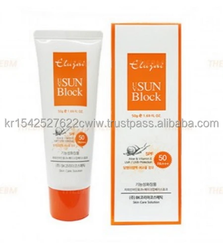УФ-Солнцезащитный блок Elujai (spf 50 pa +++) мл чтобы стать светящимся с мягким сиянием увлажняющего крема изготовленного в Корее