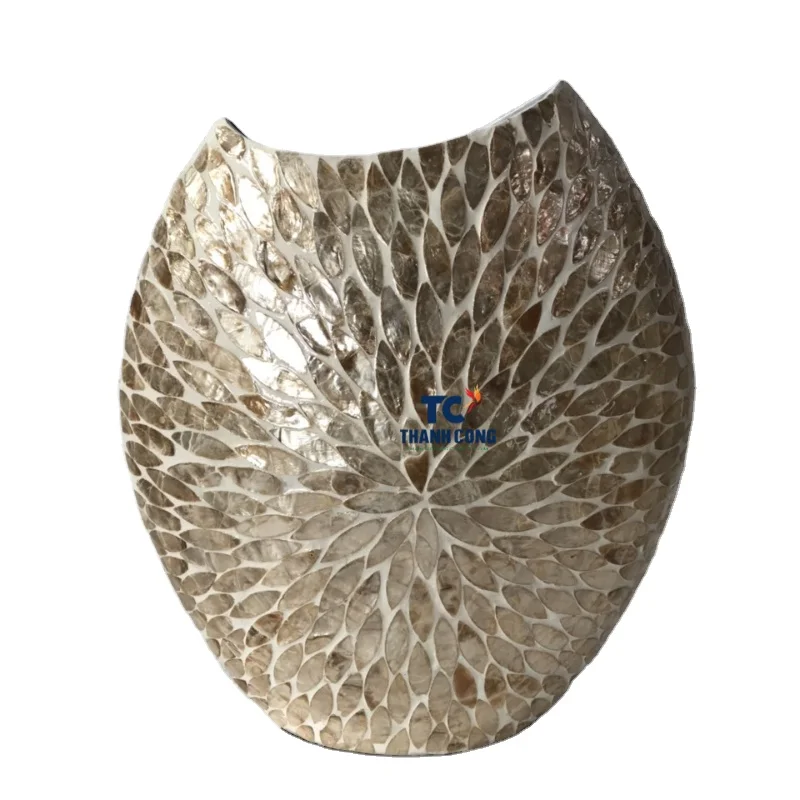 High quality Mother of pearl Vase Capiz Shell Ramadan for home decor MOP vase for display Vietnamese manufacturer