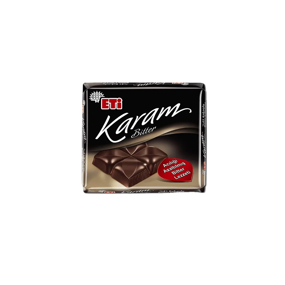Eti Karam Dark Chocolate with 45% Cocoa 60 gr All The Time Fresh Stock and New Date Wholesale From Turkey