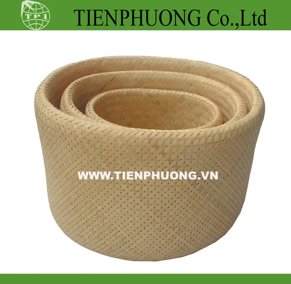 Vietnam Eco-friendly Woven bamboo storage basket/ Bamboo Laundry basket handicraft