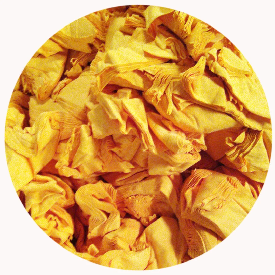 Высокое качество желтого ажурного трикотажа ткань отходов