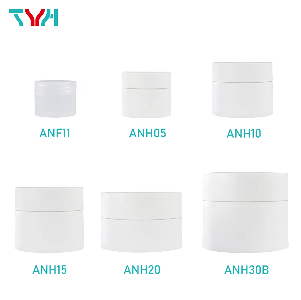 15ml Plastic Round Cosmetic Jars White PP Double-Wall Jar with White Cap for Cosmetic Product (ANH15)
