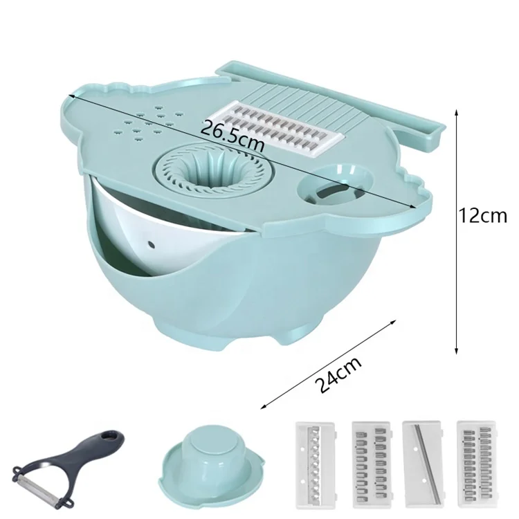Maisons Kitchen Gadgets Juicer Tools 7 in 1 Drain Basket Vegetable Cutter Fruit Slicer Potato Peeler Cheese Grater