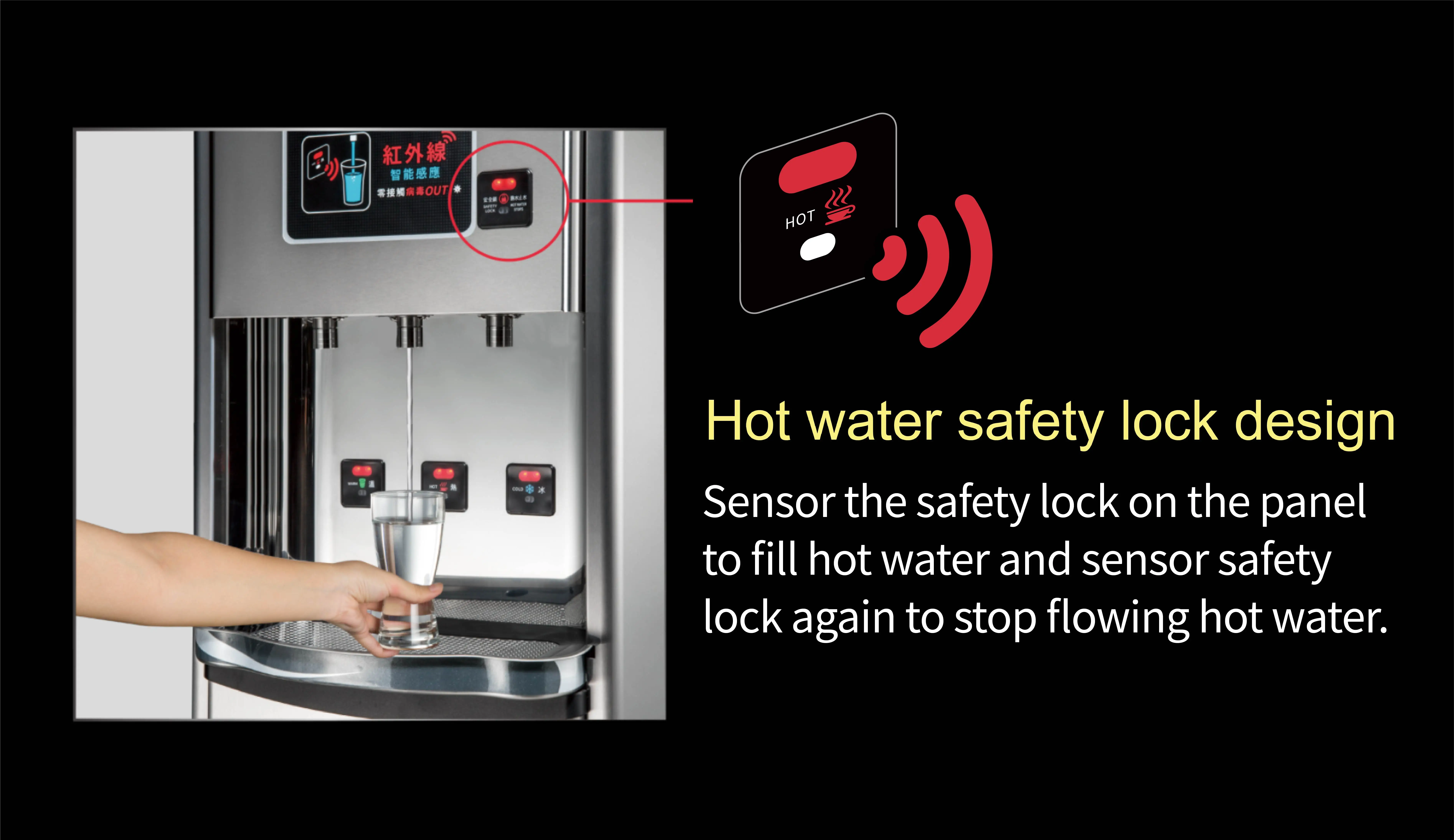 [ Taiwan Buder ] Hot and Cold Water Dispenser for Freestanding Touchless Vacuum Water Tank