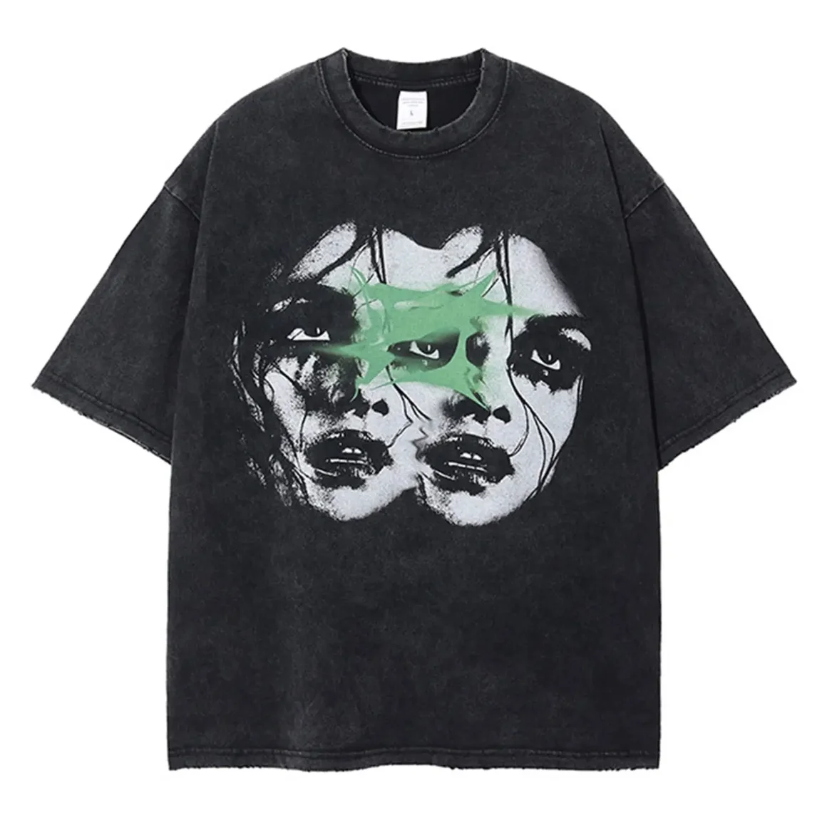 Men oversized drop shoulder custom design screen printed cotton heavy weight streetwear hip hop t shirts