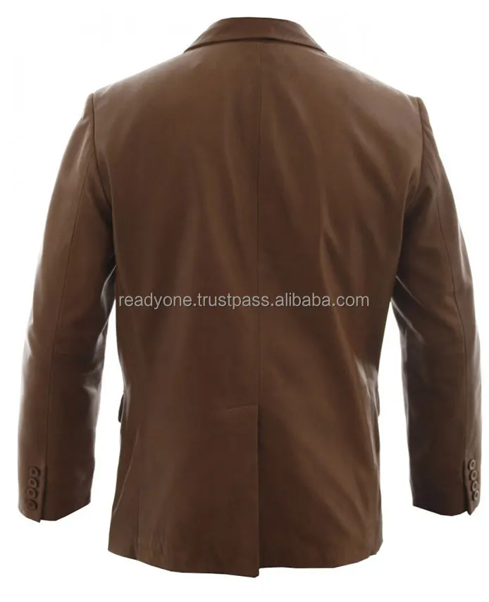 Мужские модные пальто в черном цвете из овечьей кожи Новое Поступление Превосходное качество мужчин овец кожаная куртка натуральной блейзер