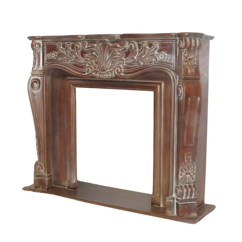 Золотой камин античный из массива дерева для гостиной и гостиничной мебели во французском стиле