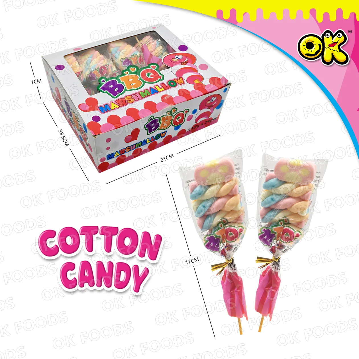New product hot colorful barbecue marshmallow No.212