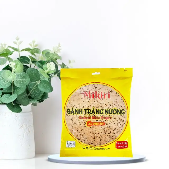 130G Flavor Coconut Baked Vietnam Rice Sesame Paper Cracker Ingredient Rice flour, sesame, coconut Eat as Snacks Biscuit Cracker