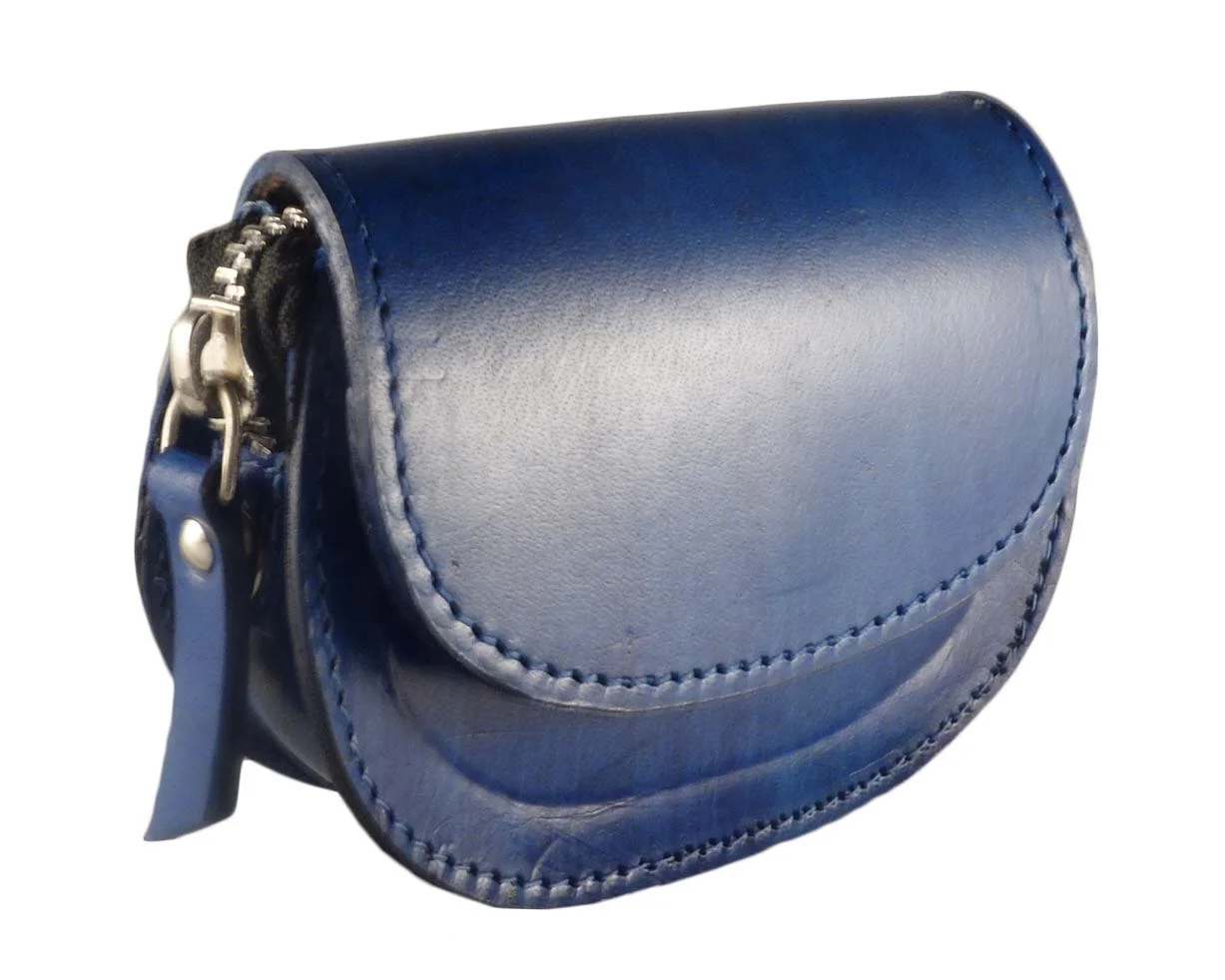 New Arrival Blue Hand Color Wristlet Genuine Leather Bags for Ladies at Factory Price 100% Real Leather Handbag