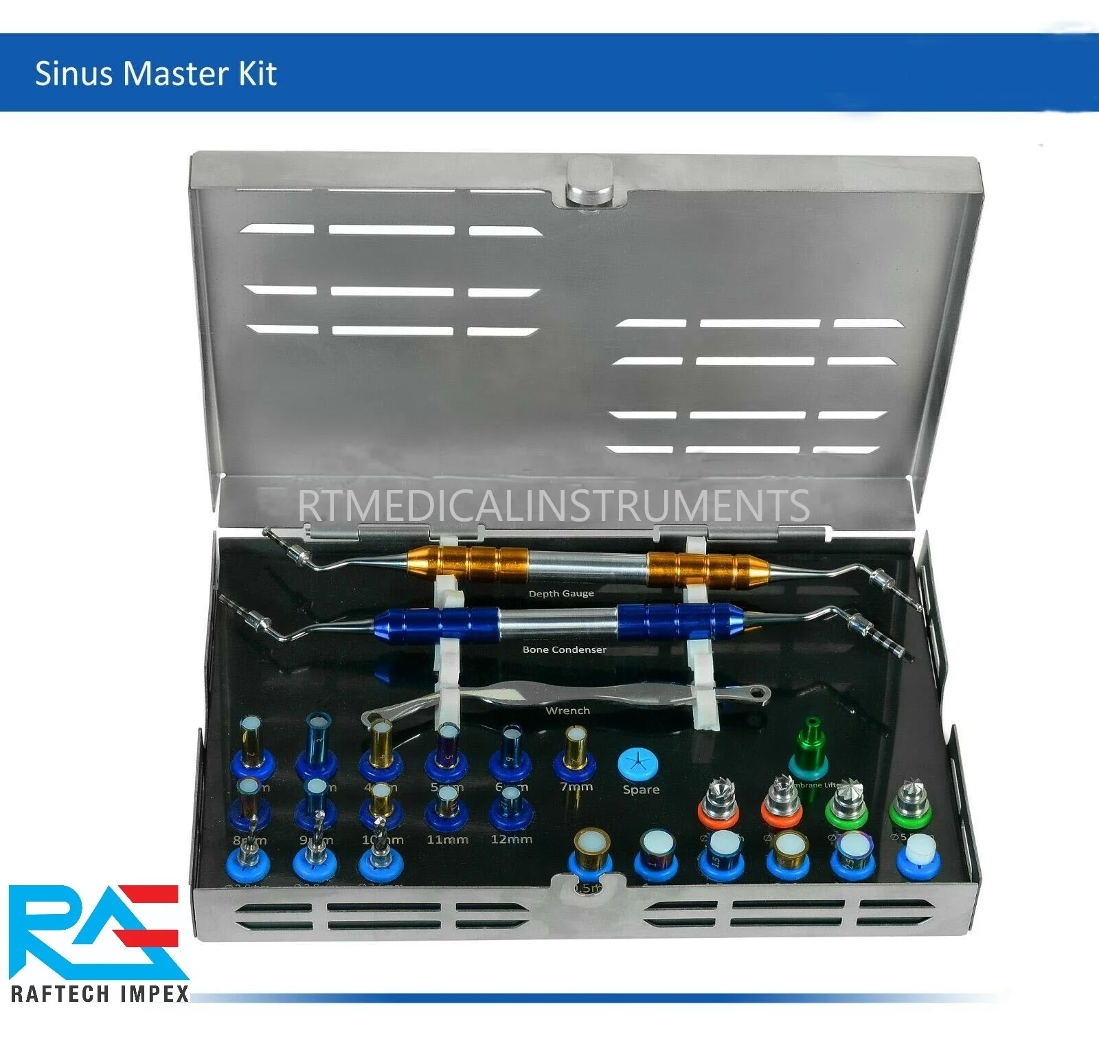 33 pieces Advanced Dental Implant Surgery Instruments Sinus Surgical Kit Dental Drill Guide and Implant Positioning Kit Titanium