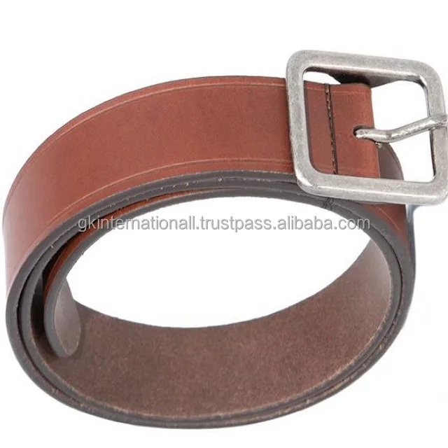 Wholesale Fashion Casual Leather Waist Belt for Work Business Single Silver Prong Buckle Genuine Leather Belt for Men Dress
