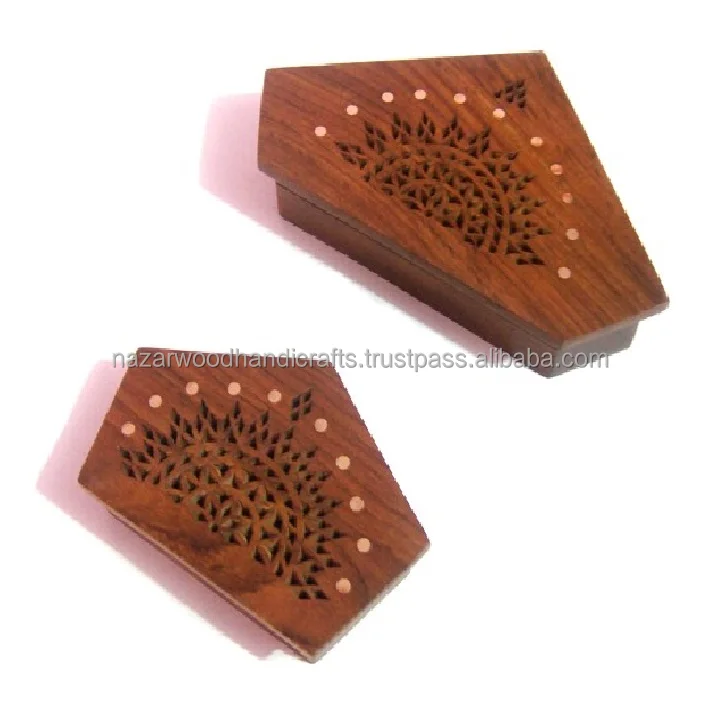 Антикварная деревянная мини-коробка SHEESHAM коробка с новым мини-коробочкой и латунной инкрустацией