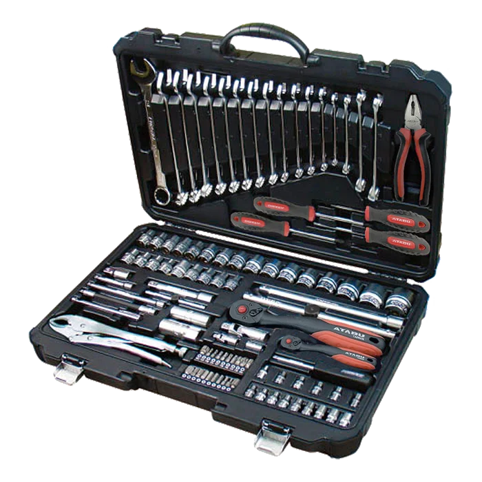 Atabu High Quality 101 PCS 1/4 & 1/2 Inch Car Auto Repair Hand Tool Set Professional Socket Set Tool Kit