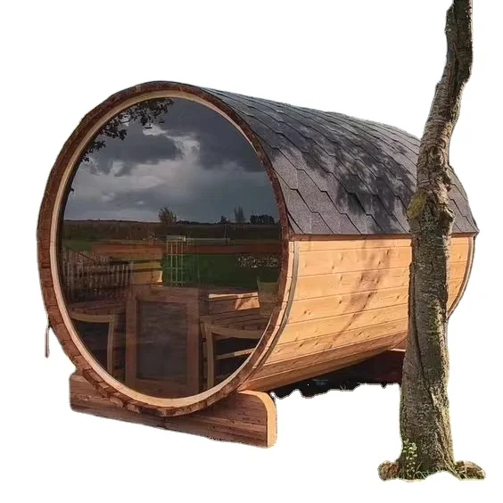 Outdoor Japanese Cypress Barrel Outdoor Sauna Spa Tubs Sauna Rooms Wet Steam smart Sauna Outdoor Built For Winter