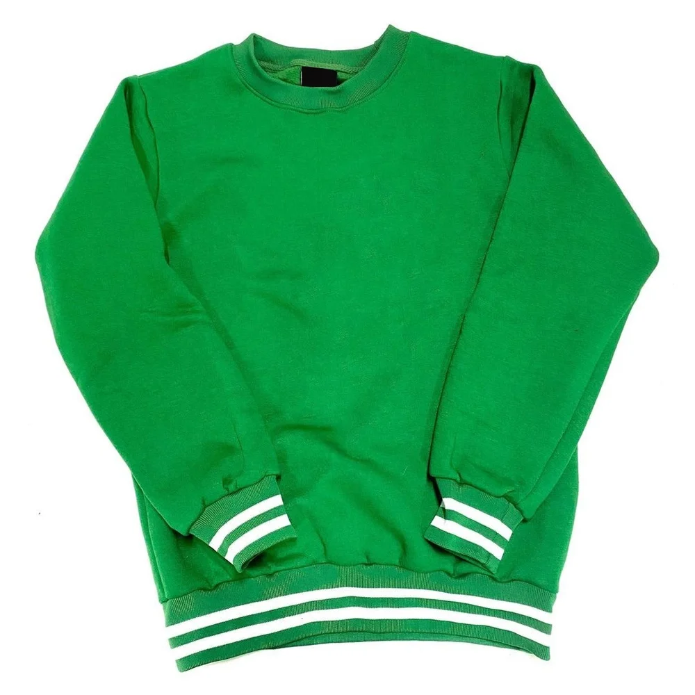 Custom Made Unisex  Fleece Sweatsuit Crew Neck Sweatshirt & Jogger Set Plus Solid Color Ribbed On Cuff & Hem Running Tracksuit