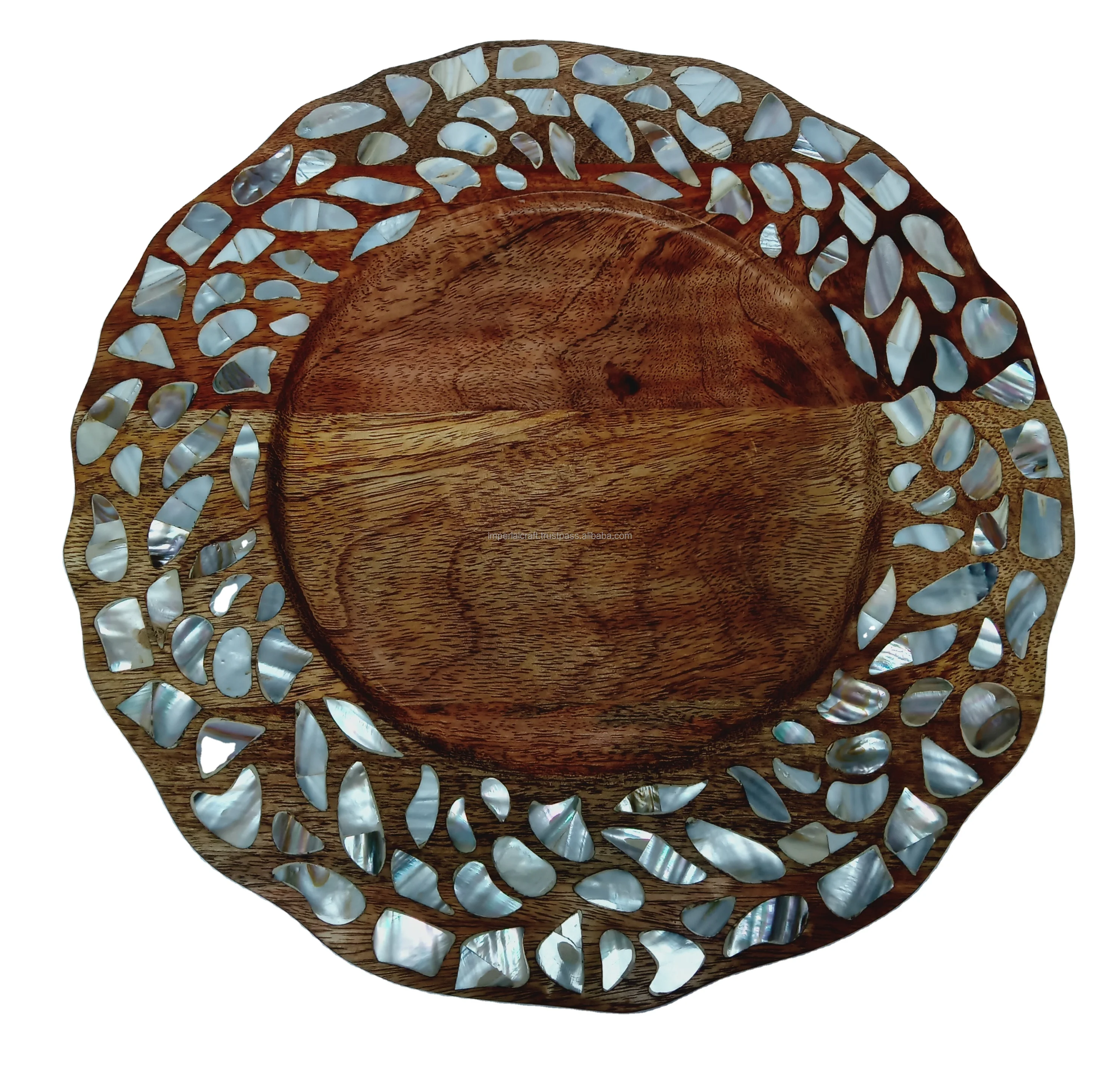 NEW LEAFY DESIGN ACACIA WOOD AND MOTHER OF PEARL SERVING TRAY CHOCOLATE DRY FRUITS SERVING TRAY