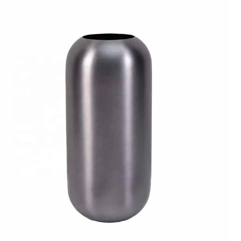 Latest Design Cast Aluminum Flower  Vase With Enamel in White And Copper Shade Modern Table Vase Aluminium Modern Flower Vase