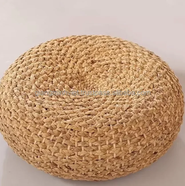 Boho Vintage Vietnamese Water Hyacinth Round Seat Cushion for Home Decor Christmas Gifts New Year Presents