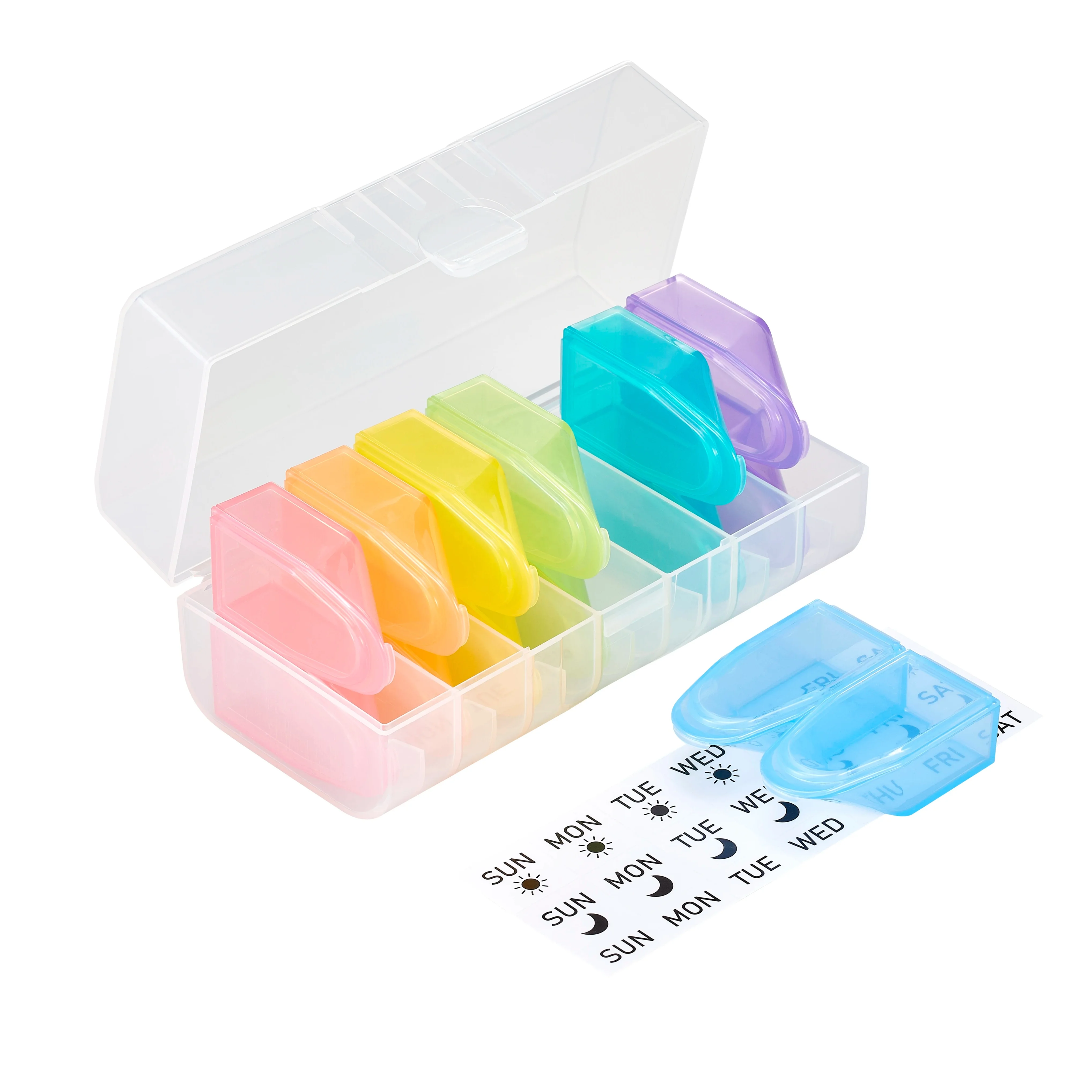 Portable Plastic Weekly Storage Organizer Medicine Cases 7 Days Pill Box